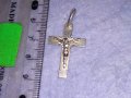 КРАСИВО КАТОЛИЧЕСКО СРЕБЪРНО РАЗПЯТИЕ КРЪСТ БИЖУТЕРСКА ИЗРАБОТКА 38431, снимка 3