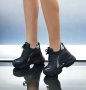 Кецове на платформа - черна кожа с черно ходило - PA50, снимка 1 - Дамски ежедневни обувки - 42530942
