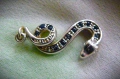 Сребърен медальон-змия, с природни сапфири, снимка 4