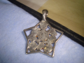 КРАСИВ БЛЕСТЯЩ АРТ ПОСРЕБРЕН МЕДАЛЬОН - ЗВЕЗДА с ЕМАЙЛ и КРИСТАЛИ 26388, снимка 2