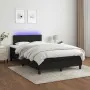 vidaXL Боксспринг легло с матрак и LED, черно, 120x200 см, плат, снимка 2