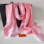 Копринен розов шал Hermes, снимка 6