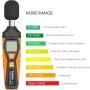 Tadeto Шумомер, преносим цифров децибеломер от 30dB до 130dB с LCD дисплей, претеглен спрямо климати, снимка 1