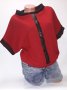дамска блуза в червено, с фолклорен мотив, еластична, 7/8 ръкав, снимка 1 - Блузи с дълъг ръкав и пуловери - 42019897