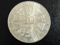 СРЕБРО Австрия 50 шилинга 1973, снимка 2