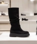 Равни ботуши - черен велур - MKR18 , снимка 1
