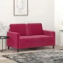 vidaXL 2-местен диван, виненочервен, 120 см, кадифе, снимка 2