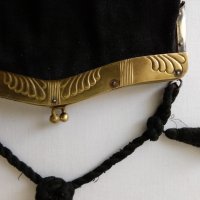 19  век  дамска чанта черно кадифе със месингови обков , снимка 8 - Антикварни и старинни предмети - 41607343