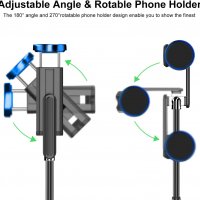 Висококачествен безжичен bluetooth селфи стик - трипод, Bluetooth remote, съвместим с iPhone, Androi, снимка 3 - Чанти, стативи, аксесоари - 33891783