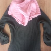 Пуловер с шал, снимка 3 - Блузи с дълъг ръкав и пуловери - 44255875