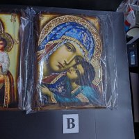 Икона на платно А5 на Пресвета Майка Богородица Закрилница - ръчна изработка . Модели А , Б и В. , снимка 7 - Икони - 42689489