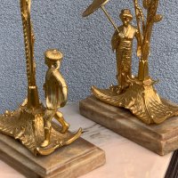 Двойка големи,изящни свещници бронз с позлата-ХХв., снимка 7 - Антикварни и старинни предмети - 13472162