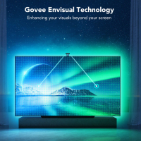 Govee Envisual TV LED Backlight T2 с двойни камери, 11,8 фута RGBIC Wi-Fi LED лентови светлини за 55, снимка 7 - Лед осветление - 44714367