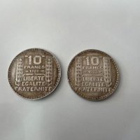 Сребърни монети Франция 10 франка, 1933 и 1929, снимка 1 - Нумизматика и бонистика - 41791581