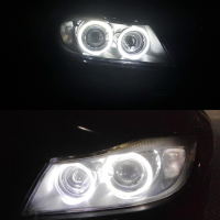 БЕЛИ LED крушки Angel Eyes ангелски очи за BMW E90 E91 E92 с Canbus, снимка 3 - Аксесоари и консумативи - 44731780