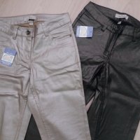 Спортно-елегантни панталони в перлен златист и черен цвят, снимка 2 - Панталони - 41900281