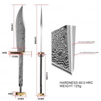 Висококачествено дамаско острие за монтиране на нож + гарда и накрайник. , снимка 4 - Ножове - 40194832