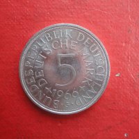 5 марки 1966 сребърна монета Германия, снимка 3 - Нумизматика и бонистика - 39941366
