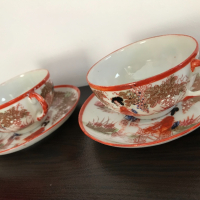 Ръчно рисувани японски чаши фин порцелан, снимка 6 - Декорация за дома - 36333605