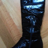 Ботуши Prada, размер 38.5, черни, 100% естествена кожа лак, снимка 17 - Дамски ботуши - 42195260