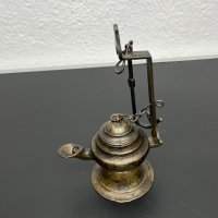 Автентична бронзова маслена лампа. №5070, снимка 6 - Колекции - 44270749