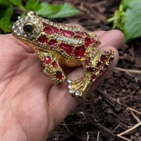 кутия за бижута луксозен сувенир костенурка жаба с камъни украса, снимка 3 - Други - 42080292