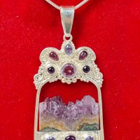 Голям Сребърен Марков Vintage Медальон SAJEN Jewelry от Остров Бали, снимка 1 - Колиета, медальони, синджири - 42553319