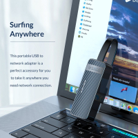 Orico адаптер USB3.0 to LAN Gigabit 1000Mbps black - UTK-U3, снимка 14 - Мрежови адаптери - 44783357