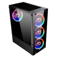 1stPlayer Кутия Case ATX - Fire Dancing V2-A RGB 4 fans incl. V2-A-4R1, снимка 2 - Захранвания и кутии - 41190963