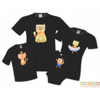 Семеен комплект тениски Watercolor Cats 2 Mommy Daddy Brother Sister Baby, снимка 1 - Тениски - 34276928