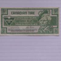 Банкнота Канадски тире 5 цента 1992 г., снимка 1 - Нумизматика и бонистика - 36344985