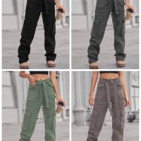Модни дамски карго панталони с много джобове, 4цвята - 023, снимка 1 - Панталони - 41776112