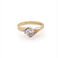 Златен дамски пръстен 2,27гр. размер:56 14кр. проба:585 модел:13972-1, снимка 1 - Пръстени - 39434361