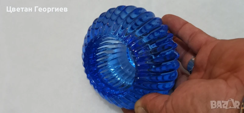 стъклен свещник, снимка 1