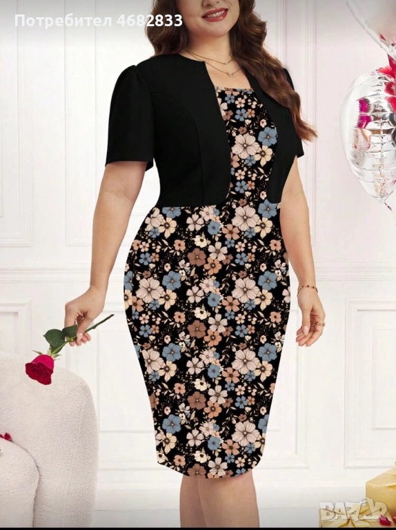 Рокля на цветни цветя, снимка 1