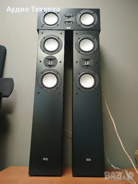 Двулентови тонколони ELAC 105 и център 101. Страхотен звук. Произведени в Германия. Изпращам видео., снимка 1