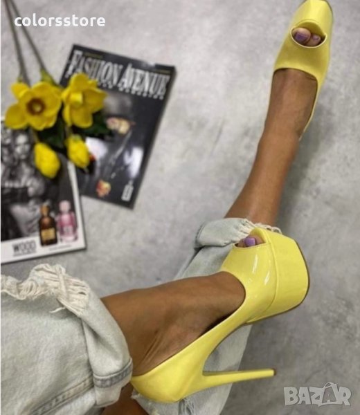 Обувки на ток - жълти  GM10, снимка 1