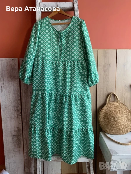 🍍🍍🍍 Ефирна дълга рокля в свободна кройка🧚🏻 м/л💄, снимка 1