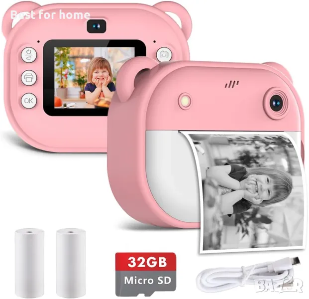 Детски фотоапарат IXROAD с принтер и 32GB TF карта, снимка 1