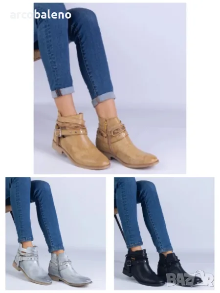 Дамски равни боти с изрезка и катарама Savaner, 3цвята , снимка 1