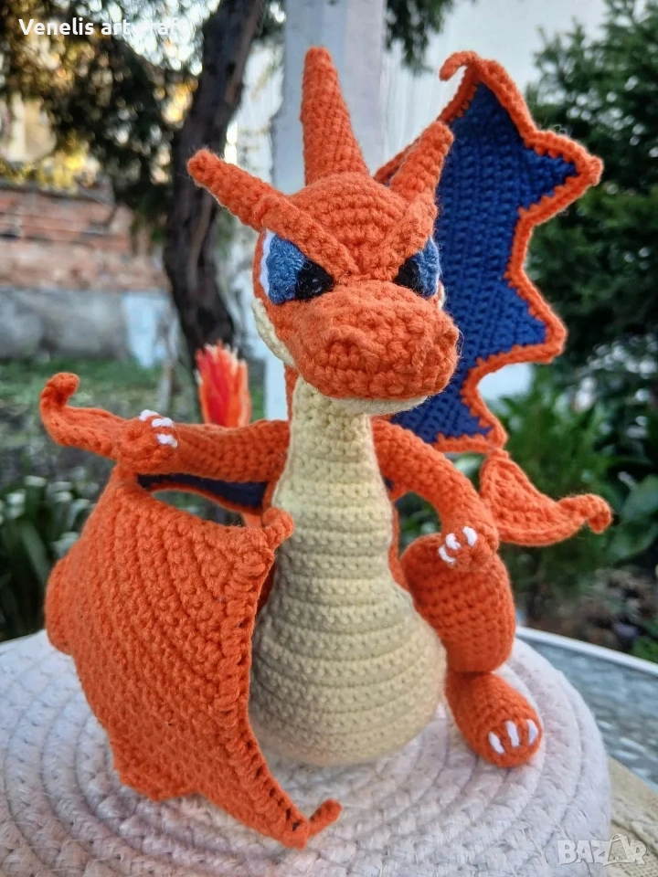 Покемон Мега Чаризард Y / Плетена играчка Pokemon Mega Charizard Y , снимка 1