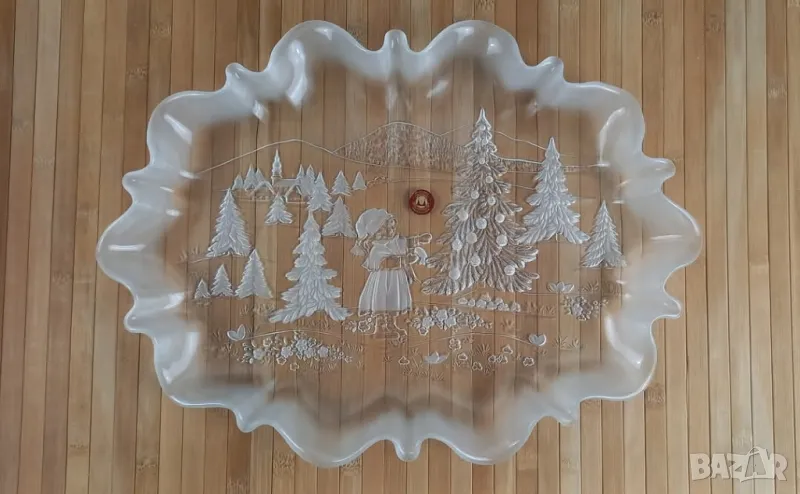 Стъклено коледно плато - Walther, Германия, снимка 1