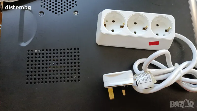 Български разклонител с три гнезда и UK щепсел, снимка 1