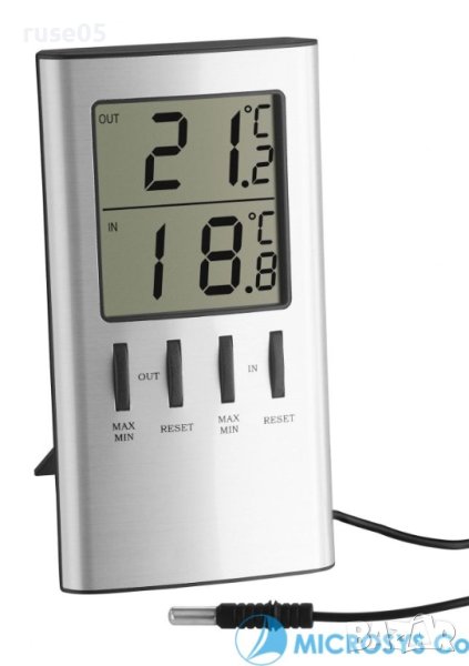 Термометър"TFA"за външна и вътрешна температура-с кабел нов, снимка 1