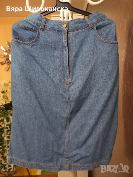 Дънкова пола от тънък деним за лятото. Размер: М. , снимка 1