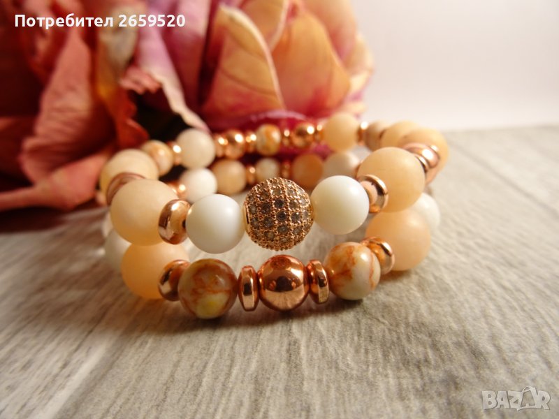 Дамски комплект гривни от естествени камъни, снимка 1
