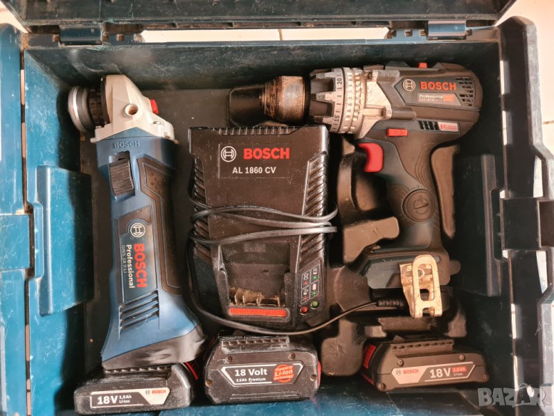 Ъглошлайф и винтоверт Bosch 18v , снимка 1