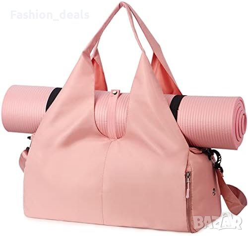 Нова Черна Пътническа Спортна чанта с отделение за обувки и мокър джоб Жени Мъже, снимка 1