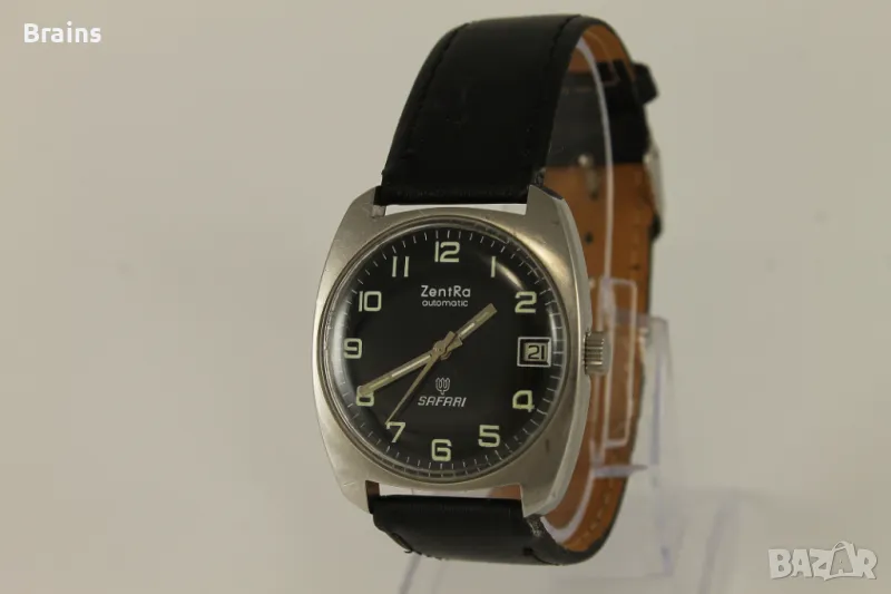 1960's ZENTRA SAFARI Automatic Немски Стоманен Военен Часовник, снимка 1
