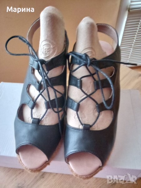 Дамски сандали тип еспадрили - естествена кожа , снимка 1